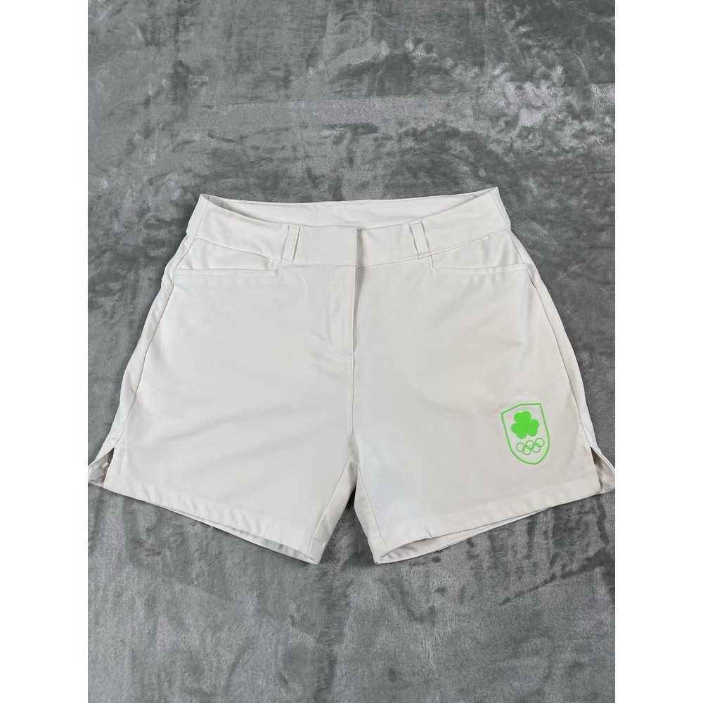 Adidas Women's Prime‎ Green Golf Shorts Size 6 White Team Ireland